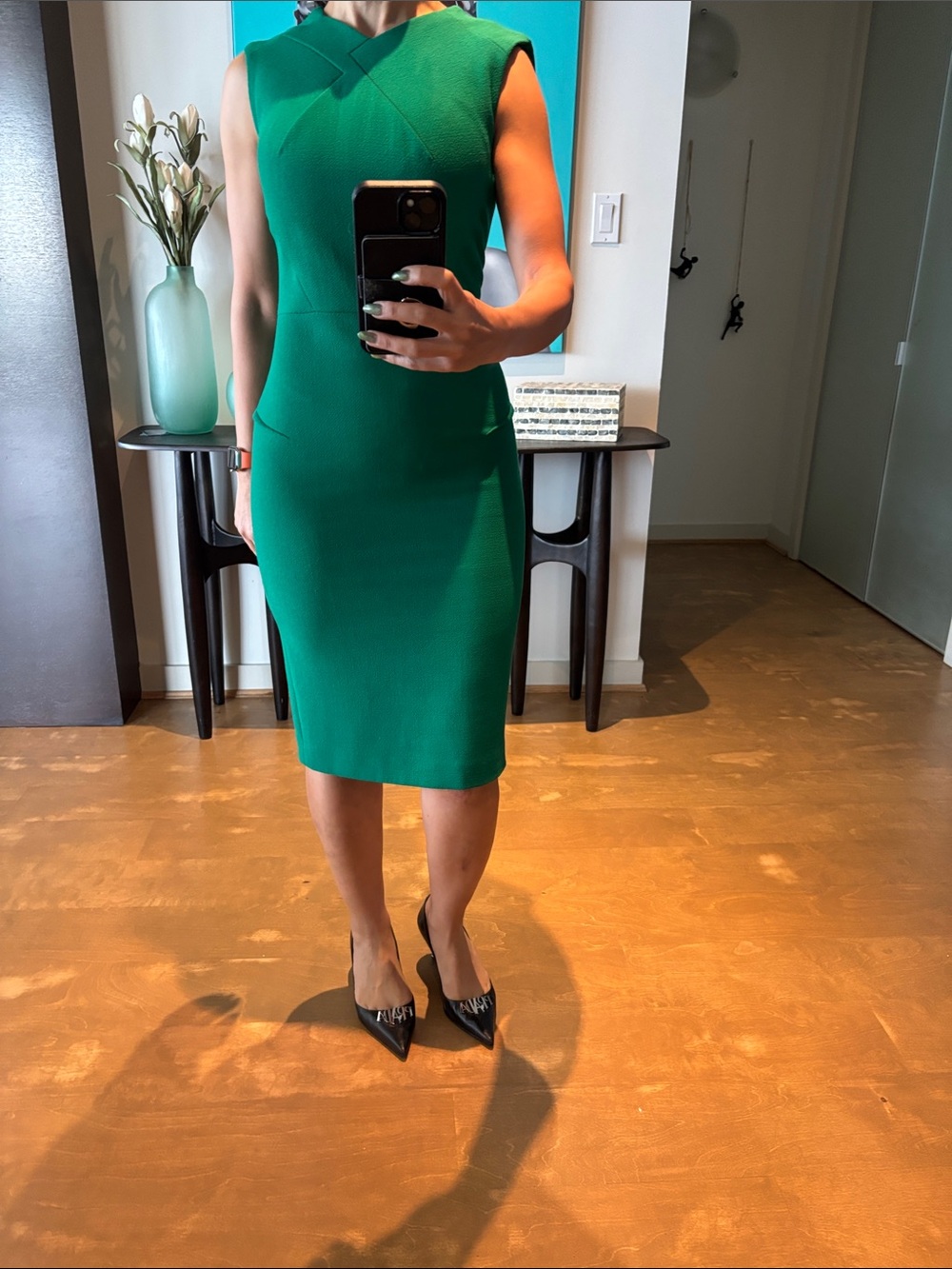 Roland Mouret Emerald Green Sleeveless Sheath Dress